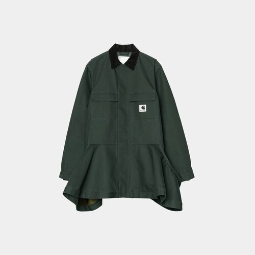 自营欧洲直邮Carhartt WIP x sacai女士绿色棉撞色衣领夹克 - 图2