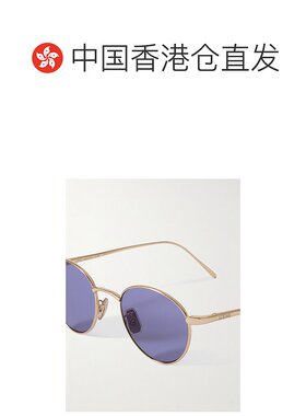 1h可退 香港直邮LOEWE 罗意威 男士 圆框镀金太阳眼镜 LW40152U49