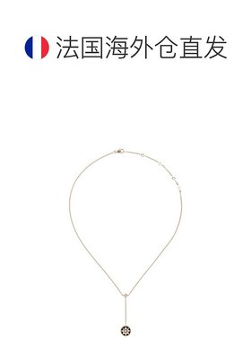 自营1h可退 欧洲直邮Dior 迪奥 女士黑色玫瑰金吊坠