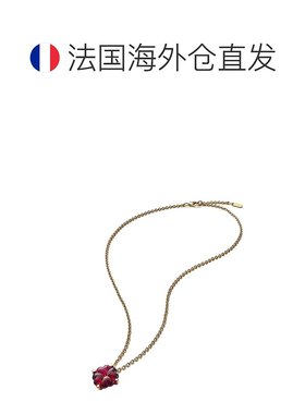 自营欧洲直邮BACCARAT/巴卡拉TRÈFLE四叶草系列红色水晶镀金链条
