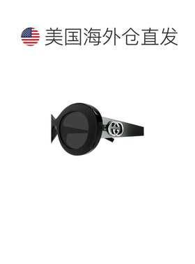 1h可退 美国直邮Gucci 古驰 女士 圆框醋纤太阳眼镜 black黑色 舒