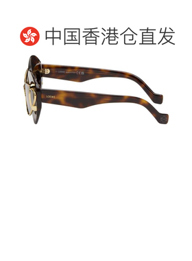 1h可退 香港直邮LOEWE 罗意威 女士 棕色 & 金色 Double Frame 太
