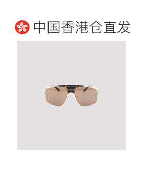 香港直邮alaia 女士 98 金色金属飞行员面具太阳眼镜 AA0098SGOLD