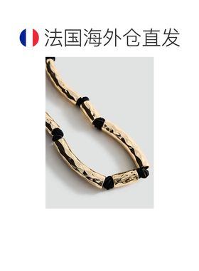 自营欧洲直邮MANGO 女士金色锌合金不规则金属片项链