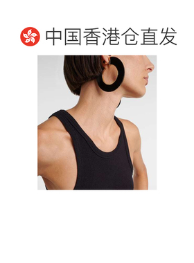 香港直邮Alaia 女士 Blade 中号皮革耳环 BROWN 【付后1h可退】