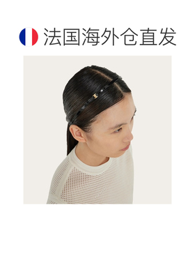 自营欧洲直邮Ferragamo菲拉格慕 mini Bow女士黑色小牛皮发箍发带