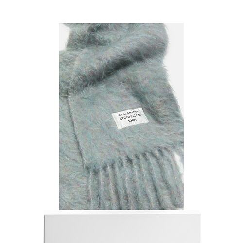自营欧洲直邮Acne Studios FW25浅蓝色混色马海毛logo标识围巾男-图3