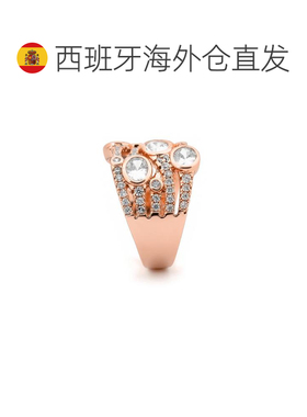 欧洲直邮LUXENTER Doncu锆石戒指 18K玫瑰金电镀 西班牙轻奢珠宝