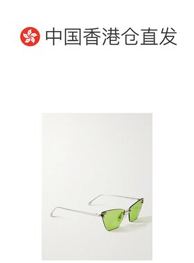 香港直邮Fendi 芬迪 女士 无框猫眼水晶装饰镀银太阳眼镜 FE4160U