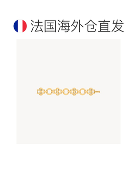 自营欧洲直邮YSL圣罗兰 女士黄铜金色金属折叠钩扣手链