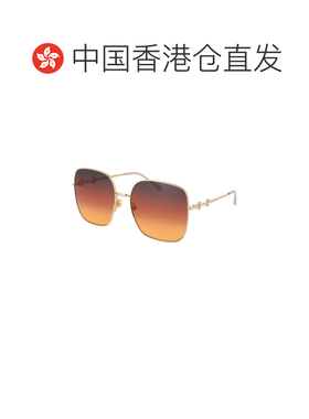 1h可退 香港直邮GUCCI 女士眼镜 GG0879S004 SS2026 金色 方框太