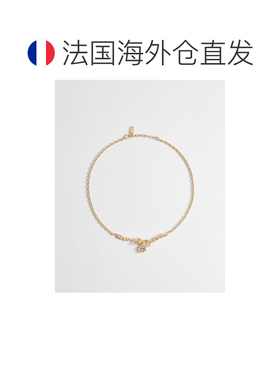 自营欧洲直邮Dior迪奥 Twisted Bow女士金色金属水晶蝴蝶结项链