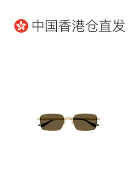 1h可退 香港直邮Gucci 古驰 男士 金色 Rectangular 太阳镜 GG149