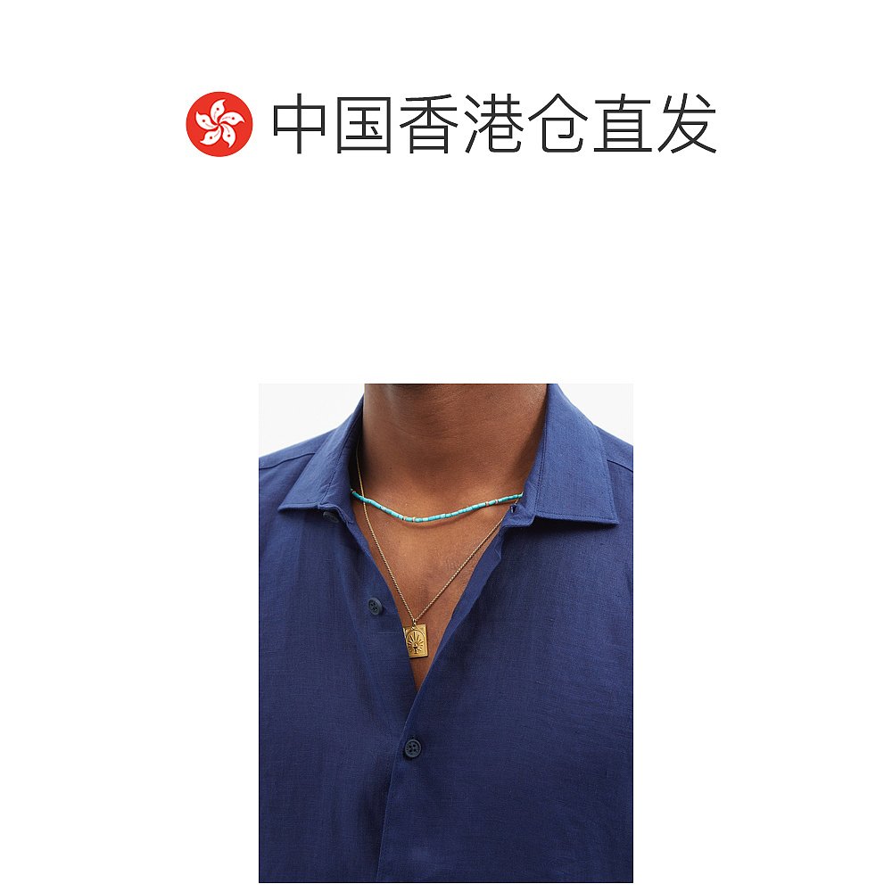 香港直邮Orlebar Brown 男士 Giles linen-poplin 加宽领衬衫 - 图1