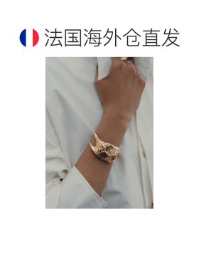自营欧洲直邮Polene Eroz女士金色24K镀金手镯