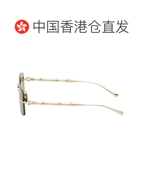 1h可退 香港直邮Gucci 古驰 女士 金色 Bamboo Metal 太阳镜 GG21