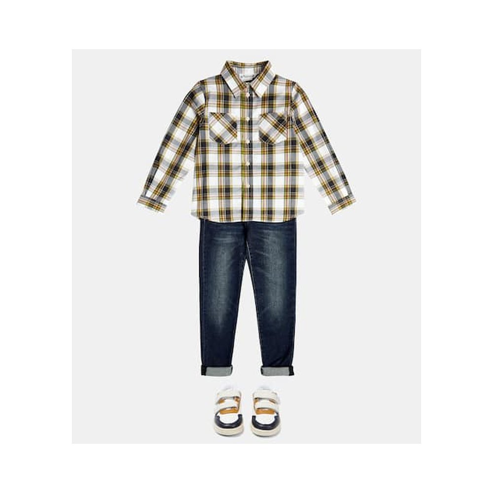 1h可退 香港直邮Bonpoint 女童 Altman 格纹棉府绸衬衫童装 - 图0