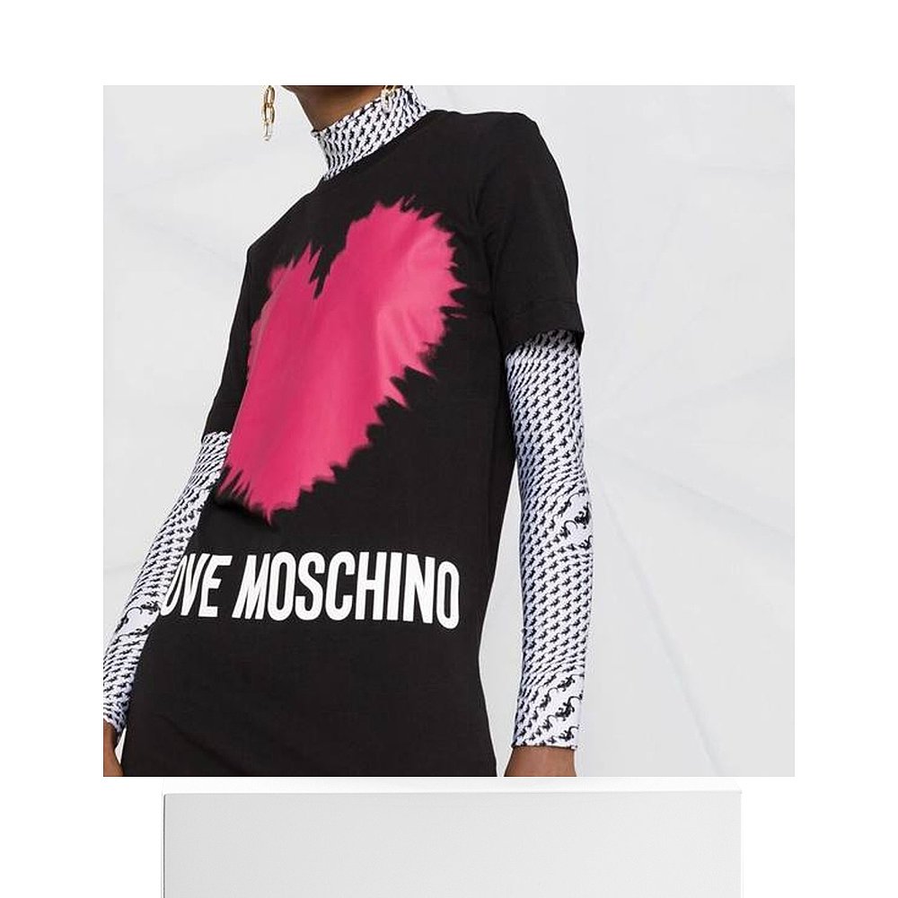 香港直邮Love MoschinoLOVE MOSCHINO 女黑色女士连衣裙 W5A0221- - 图3