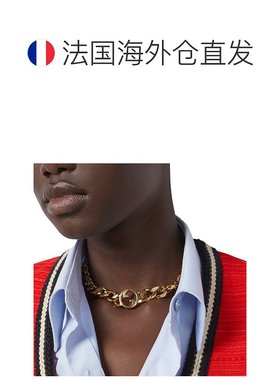 自营GUCCI/古驰 23新款BLONDIE女士金色双G马衔索链金属项链