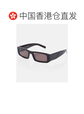 1h可退 香港直邮Prada 普拉达 女士 矩形太阳眼镜 black黑色 舒适
