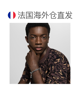 自营1h可退 欧洲直邮LV路易威登 男士钯色金属滑板造型挂饰手链