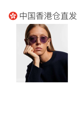 1h可退 香港直邮LOEWE 罗意威 女士 圆形太阳眼镜 metal金属色 舒