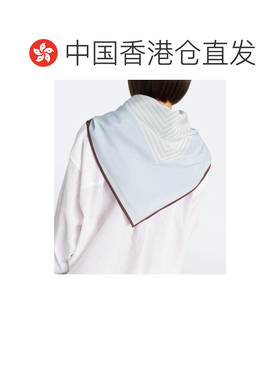 香港直邮toteme 女士 交织图案真丝围巾 blue蓝色【付后1h可退】