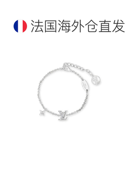自营欧洲直邮LV路易威登 Iconic女士银灰色金属LOGO标识手链配饰