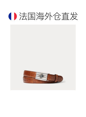 自营欧洲直邮RALPH LAUREN拉夫劳伦Purple Label鞣制鳄鱼皮字母腰