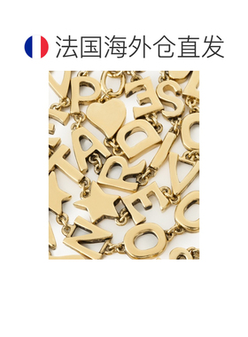 自营欧洲直邮YSL圣罗兰 LOVE LETTERS女士做旧金色金属项链