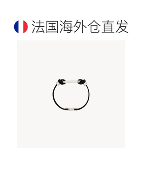 自营欧洲直邮YSL圣罗兰 黑色/氧化镍色皮革椭圆形环手链男女通用