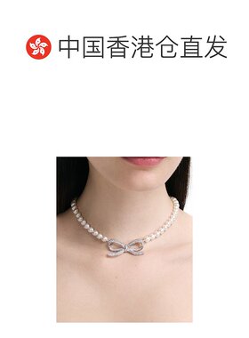 香港直邮Self-Portrait 珍珠蝴蝶结项链 PF25617N水晶