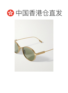 1h可退 香港直邮zegna 杰尼亚 男士 圆框镀青铜太阳眼镜 EZ028735
