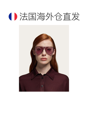 自营欧洲直邮Ferragamo菲拉格慕 女士酒红色金属飞行员太阳镜