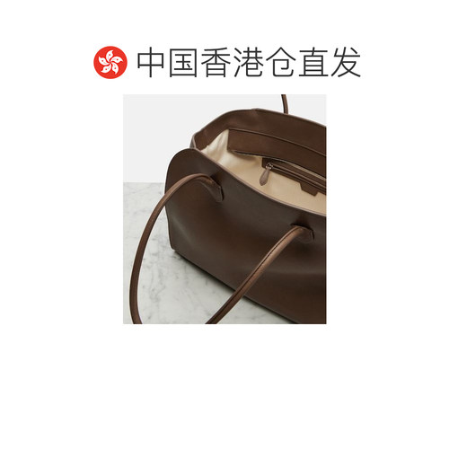 1h可退 香港直邮The Row 女士 Marlo 14 皮革手提包 brown棕色 舒 - 图1