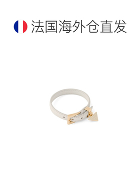 自营欧洲直邮PRADA普拉达 女士白色/黑色Saffiano皮革手链
