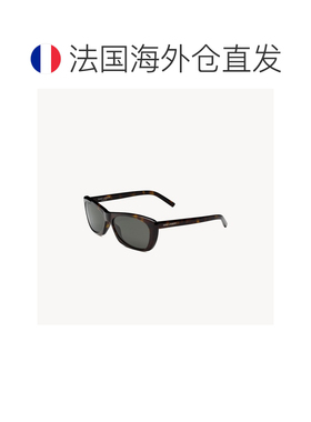 自营欧洲直邮YSL圣罗兰 SL 613女士深哈瓦那色/灰色醋酸纤维矩形