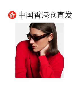 1h可退 香港直邮LOEWE 罗意威 女士 标志猫眼太阳眼镜 brown棕色