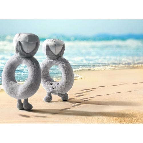 欧洲直邮Jellycat 趣味系列浅灰色聚酯纤维钻石戒指玩偶毛绒玩具 - 图2