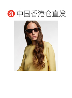 1h可退 香港直邮Gucci 古驰 女士 双G扣猫眼太阳眼镜 black黑色