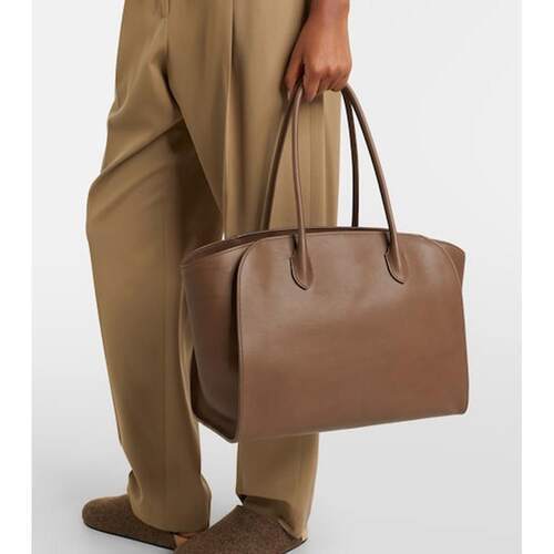 1h可退 香港直邮The Row 女士 Marlo 14 皮革手提包 brown棕色 舒 - 图0