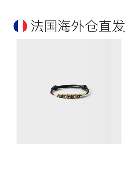 自营欧洲直邮Prada普拉达 女士黑色钢字母标识精致手链配饰