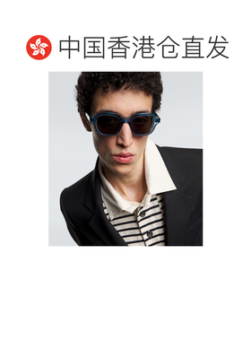 1h可退 香港直邮Celine 思琳 男士 3 圆点方框太阳眼镜 blue蓝色