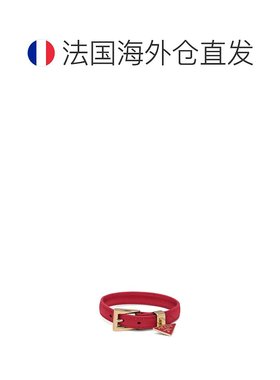 自营欧洲直邮Prada普拉达 Saffiano女士亮红色小牛皮金属搭扣手链
