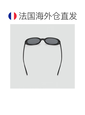 自营欧洲直邮Mango芒果 女士黑色椭圆形镜框太阳镜眼镜