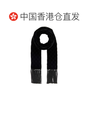 香港直邮Gucci 古驰 男士 黑色天鹅绒围巾 865347【付后1h可退】