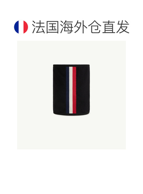 自营欧洲直邮Moncler盟可睐 Grenoble女孩黑色聚酯纤维三色边饰围