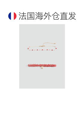 自营欧洲直邮MANGO 女士红色玻璃锌聚甲基丙烯酸甲酯铁质两件套颈