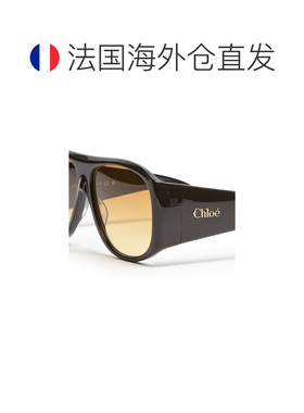 自营欧洲直邮CHLOE蔻依 Izia女士深棕色醋酸纤维飞行员太阳镜配饰