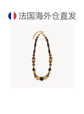 自营欧洲直邮YSL圣罗兰 透明棕色/琥珀色/金色玻璃可调节弹簧扣大